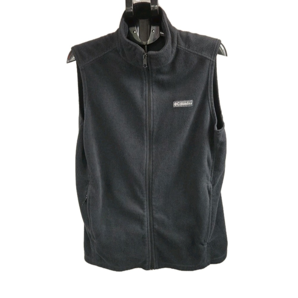 Columbia Mens Size LT Steens Mountain Fleece Full Zip Vest Black Light Warmth